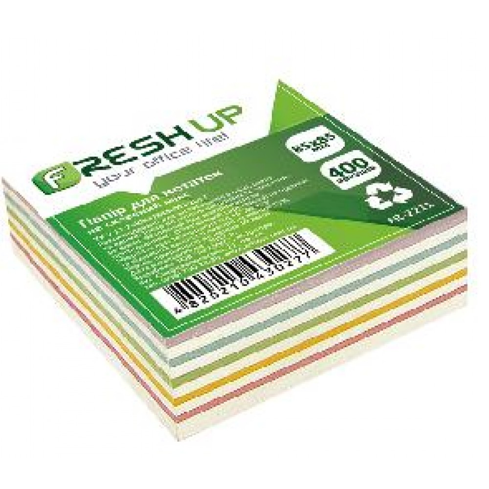 Блок паперу Fresh Up FR-2211 для нотаток мікс не клеєний 85х85х400арк  (1/30)