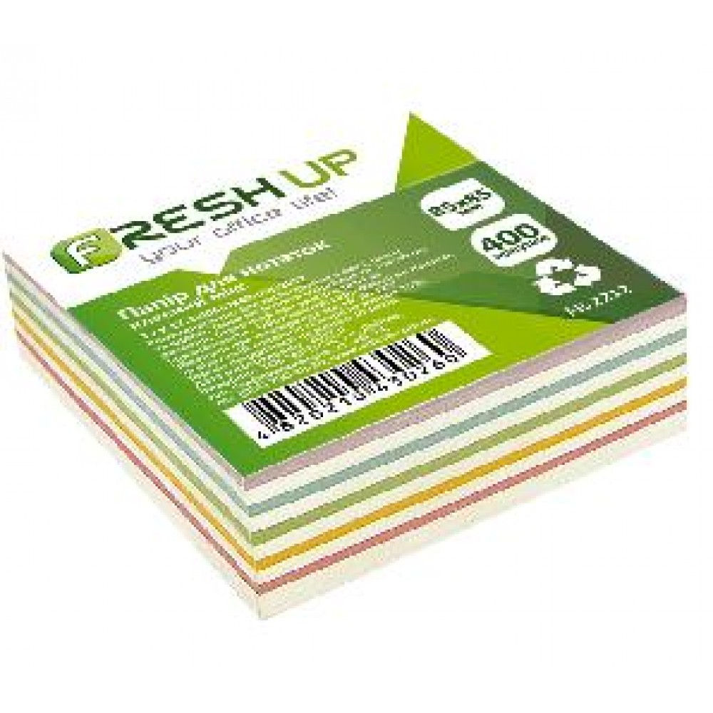Блок паперу Fresh Up FR-2212 для нотаток мікс клеєний 85х85х400арк  (1/30)