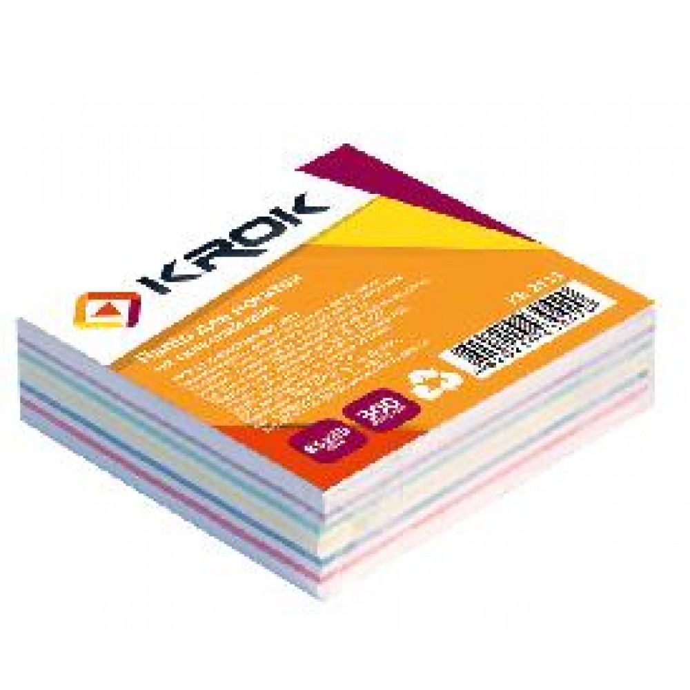Блок паперу Krok KR-2111 для нотаток мікс не клеєний 85х85х300арк (1/42)