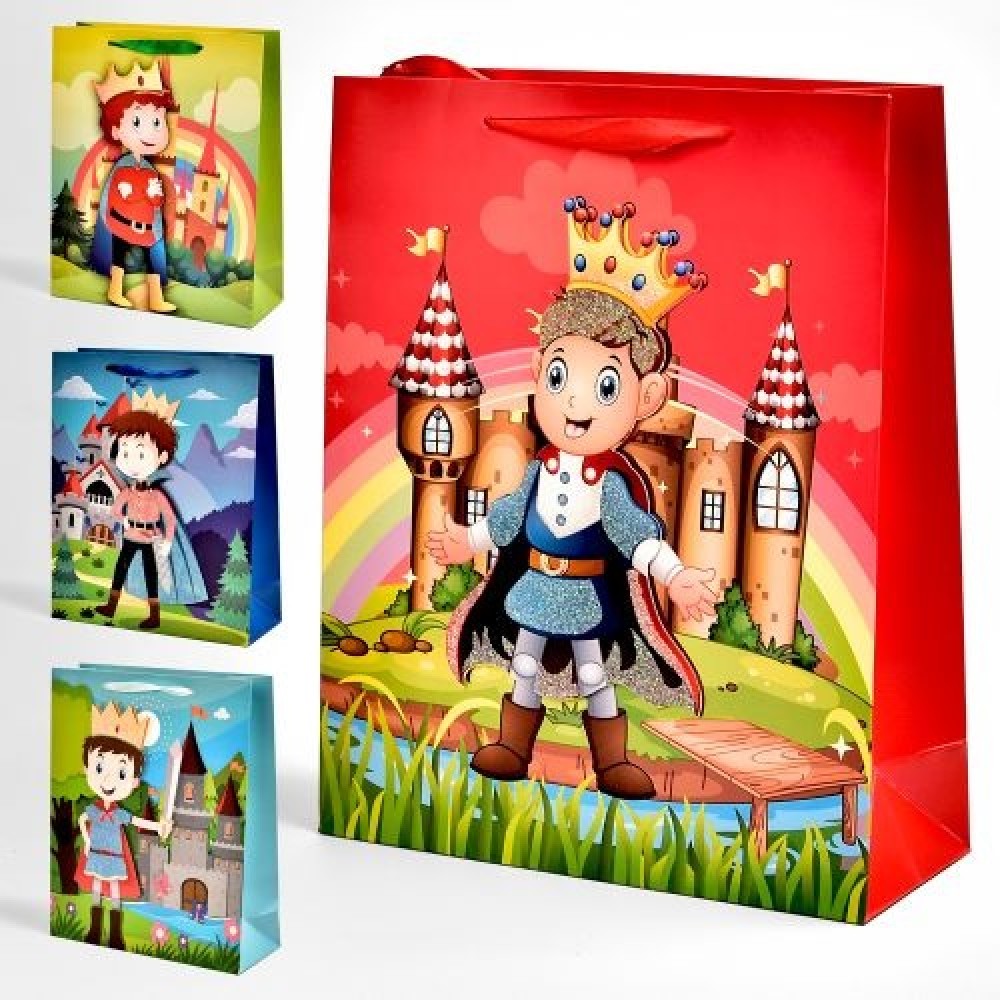 Пакет подарунковий дитячий L  Little prince 3D  30*40*12см R91217-L 12 шт. в упаковці