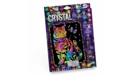 Мозаїка з кольорових кристалів: CRYSTAL MOSAIC CRM-01-03 Кіт 21х30 см TM Danko Toys (1/10)