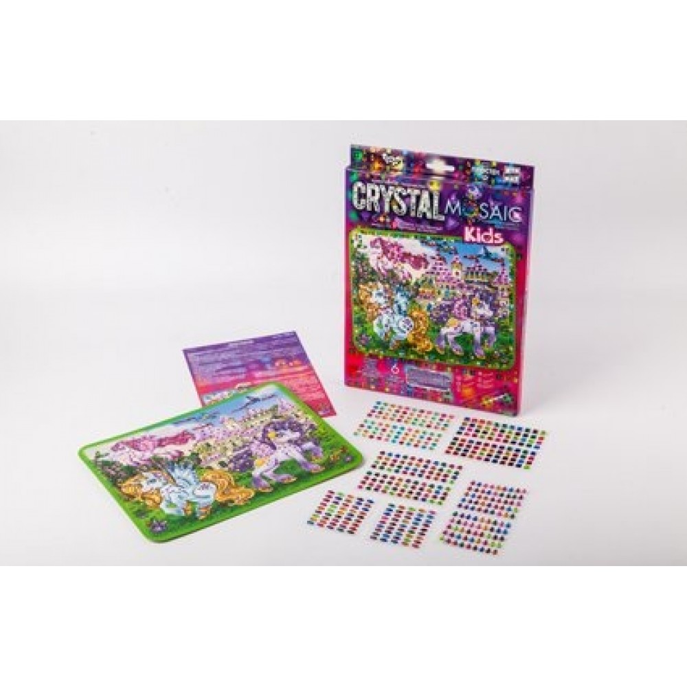 Мозаїка з кольорових кристалів: CRYSTAL MOSAIC kids CRMk-01-04 Поні р.30*21*1 5см TM Danko Toys