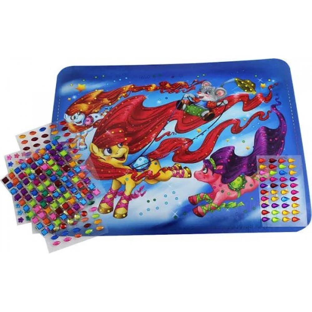 Мозаїка з кольорових кристалів: CRYSTAL MOSAIC kids CRMk-01-03 Поні з мишеням TM Danko Toys