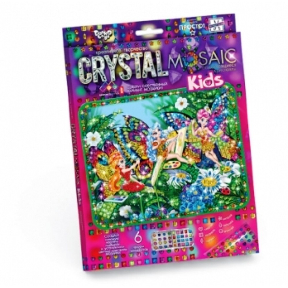Мозаїка з кольорових кристалів: CRYSTAL MOSAIC kids CRMk-01-09 Феї TM Danko Toys (1/10)