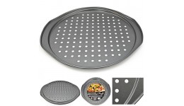 Форма для піци з дірочками  Proffi  d33х35.5х1.5см MH-0495 вуглецева сталь