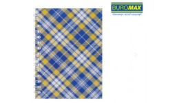 Блокнот А6 BUROMAX  48арк 2592-02  Shotlandka   клітинка  картонна обкладинка  синій(1/20)