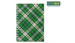 Блокнот А6 BUROMAX  48арк 2592-04  Shotlandka   клітинка  картонна обкладинка  зелений(1/20)
