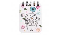 Блокнот YES А7 681824   Sketch animal. Owl  100 арк.подв. спір. лінійка  пласт. кишеня