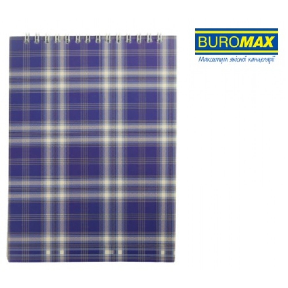 Блокнот А5 BUROMAX 48арк. 2470-02 клітинка  Shotlandka  картонна обкладинка синій