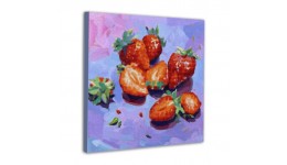 Картина 2в1 за номерами з алмазною мозаїкою SANTI  Стигла полуниця   40х40см