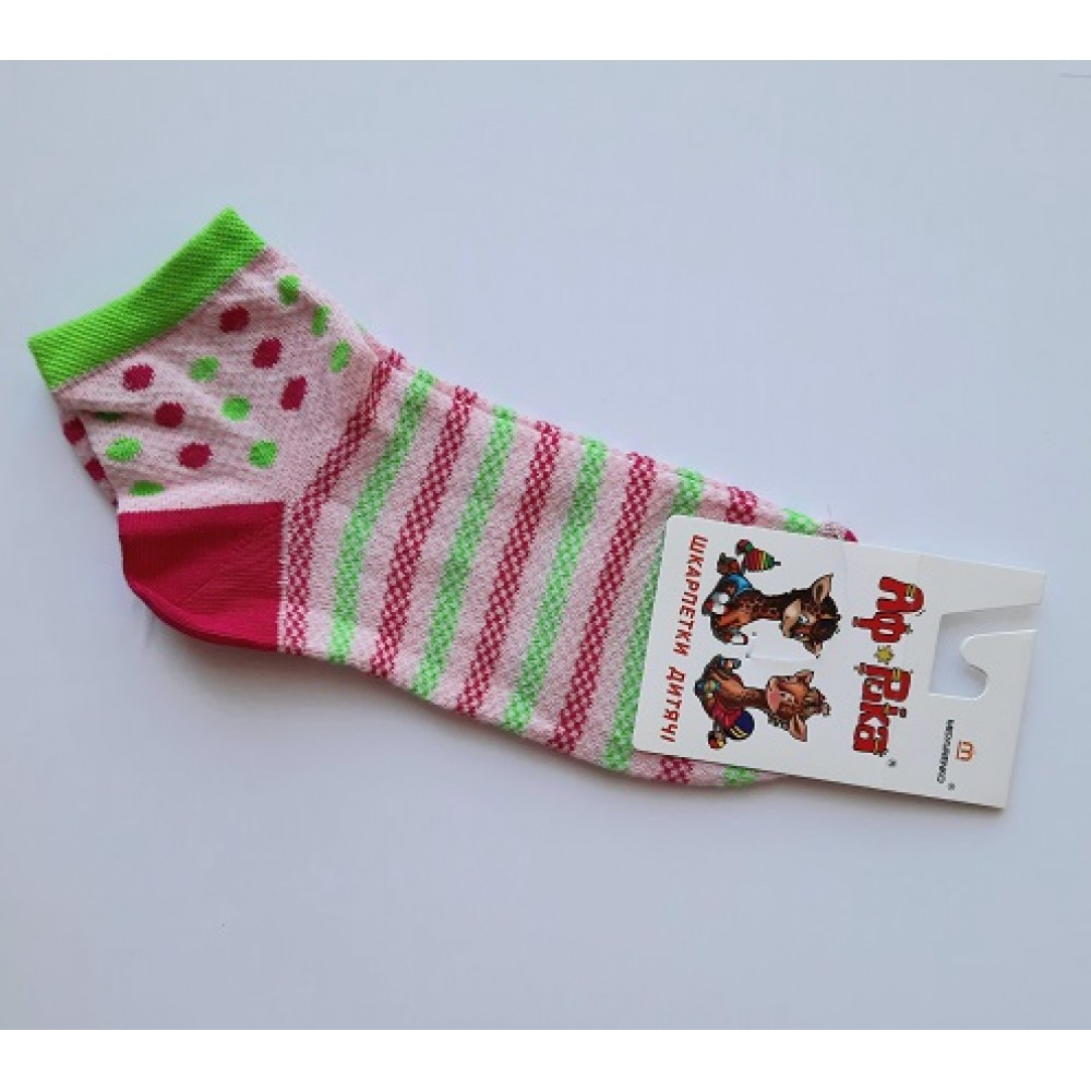 Шкарпетки дитячі р.22 колір Рожевий полоска - 70% бавовна  30% поліамід