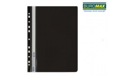 Папка-швидкозшивач BUROMAX 3316-01 А4з перфор. проз. верх  пластик. ЧОРНА (12)