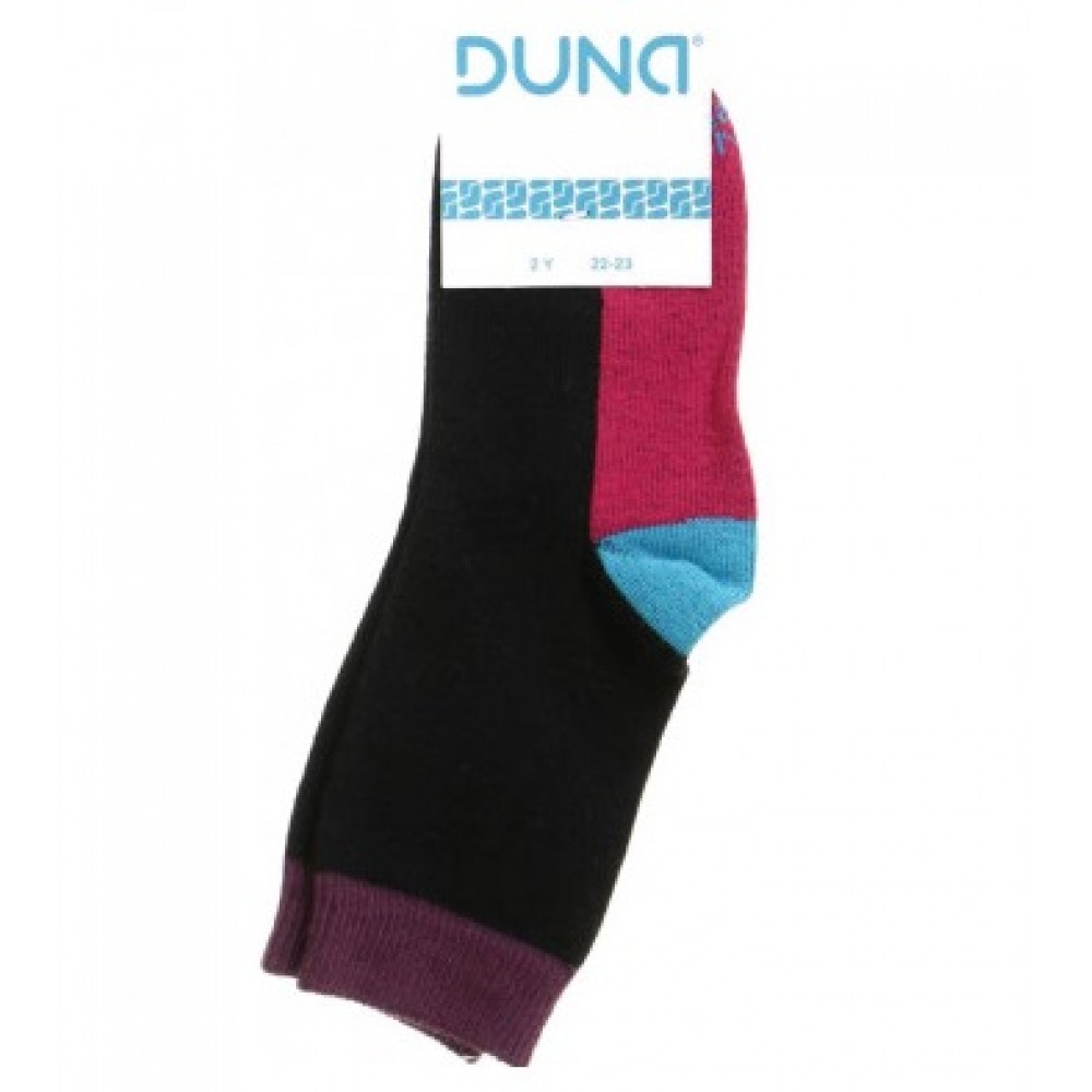 Дитячі шкарпетки DUNA 472 демі  12-14 (19-22) чорний 75%бавовна  23%поліамід  2%еластан
