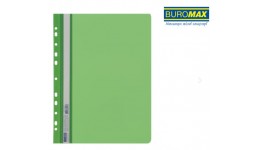 Папка-швидкозшивач BUROMAX 3316-04 А4 з перфор. проз. верх  пластик. ЗЕЛЕНА (12)