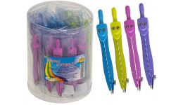 Циркуль Барвінок 9-604 метал  115мм  в вініл в чохлі  асорті в пласт.тубі (24 шт. в упаковці)