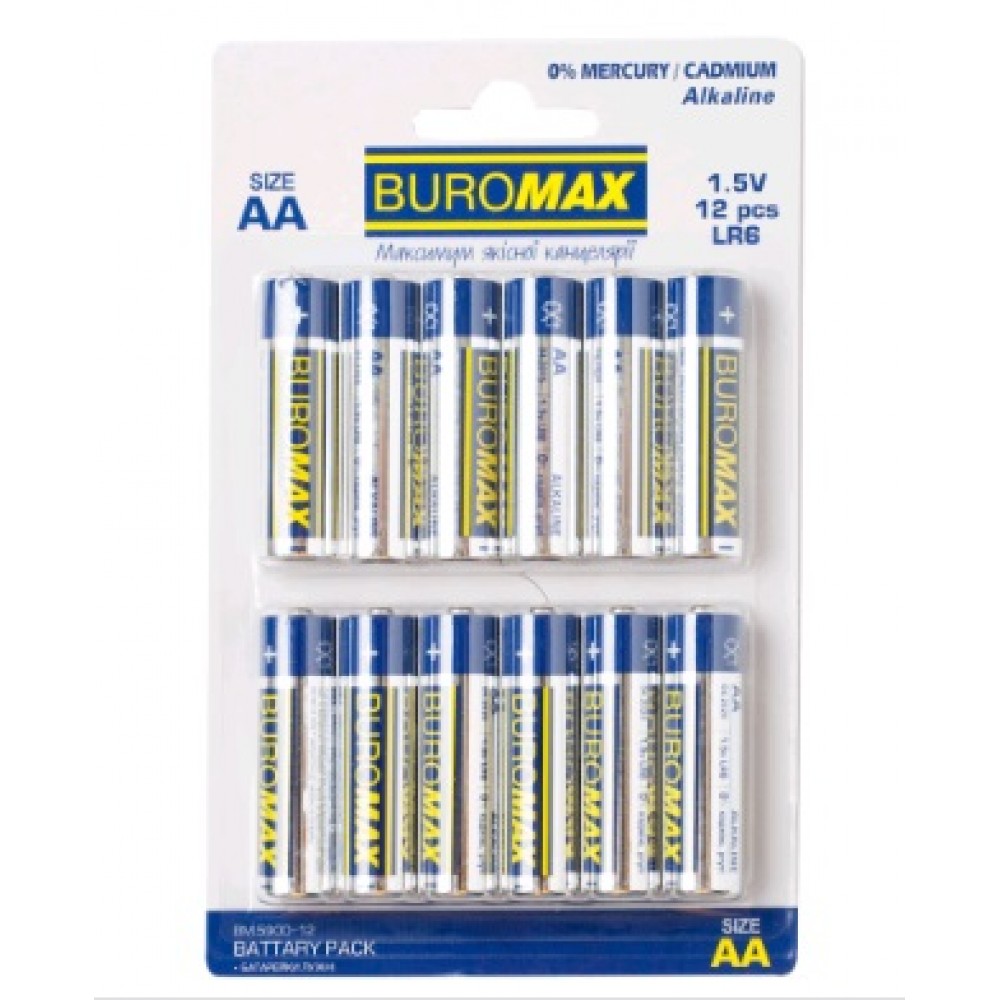 Елемент живлення(батарейка) BUROMAX 5900-12 LR6 (AA) (12 шт.) (1/6)