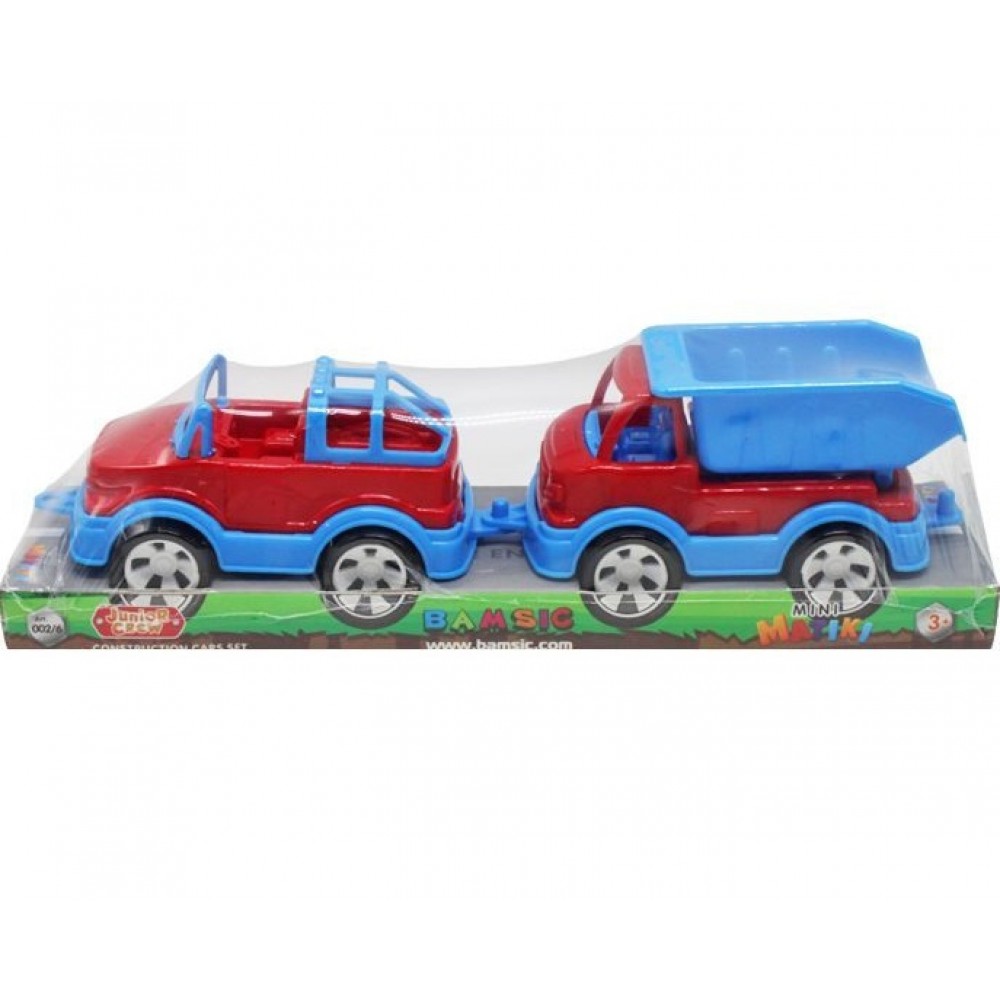 Вантажівка+Позашляховик  Mini Matiki   арт 002/6  (13 5 см) на планшетці Бамсик