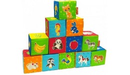 Кубики тканина Тваринки 12шт MC 090601-04 33х11х16см