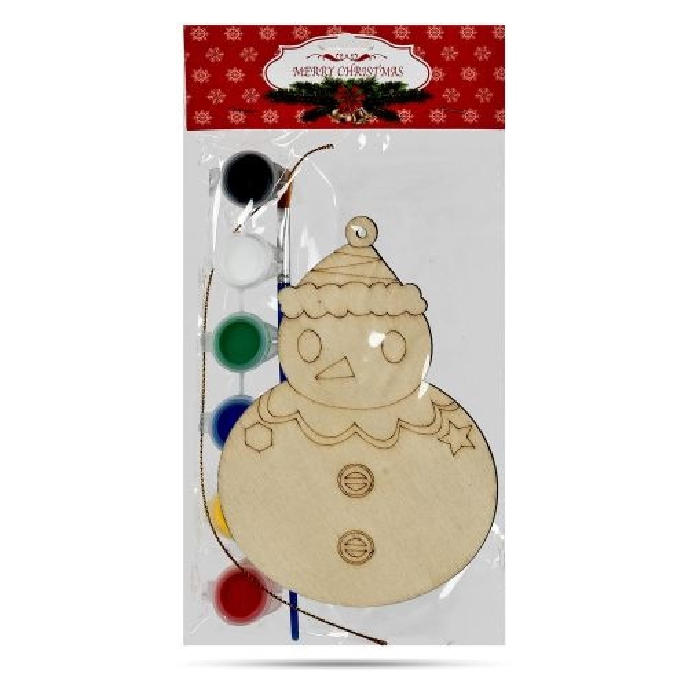 Ялинкова прикраса своїми руками Сніговик R96414  Art  з фарбами 10*13см (1/12)