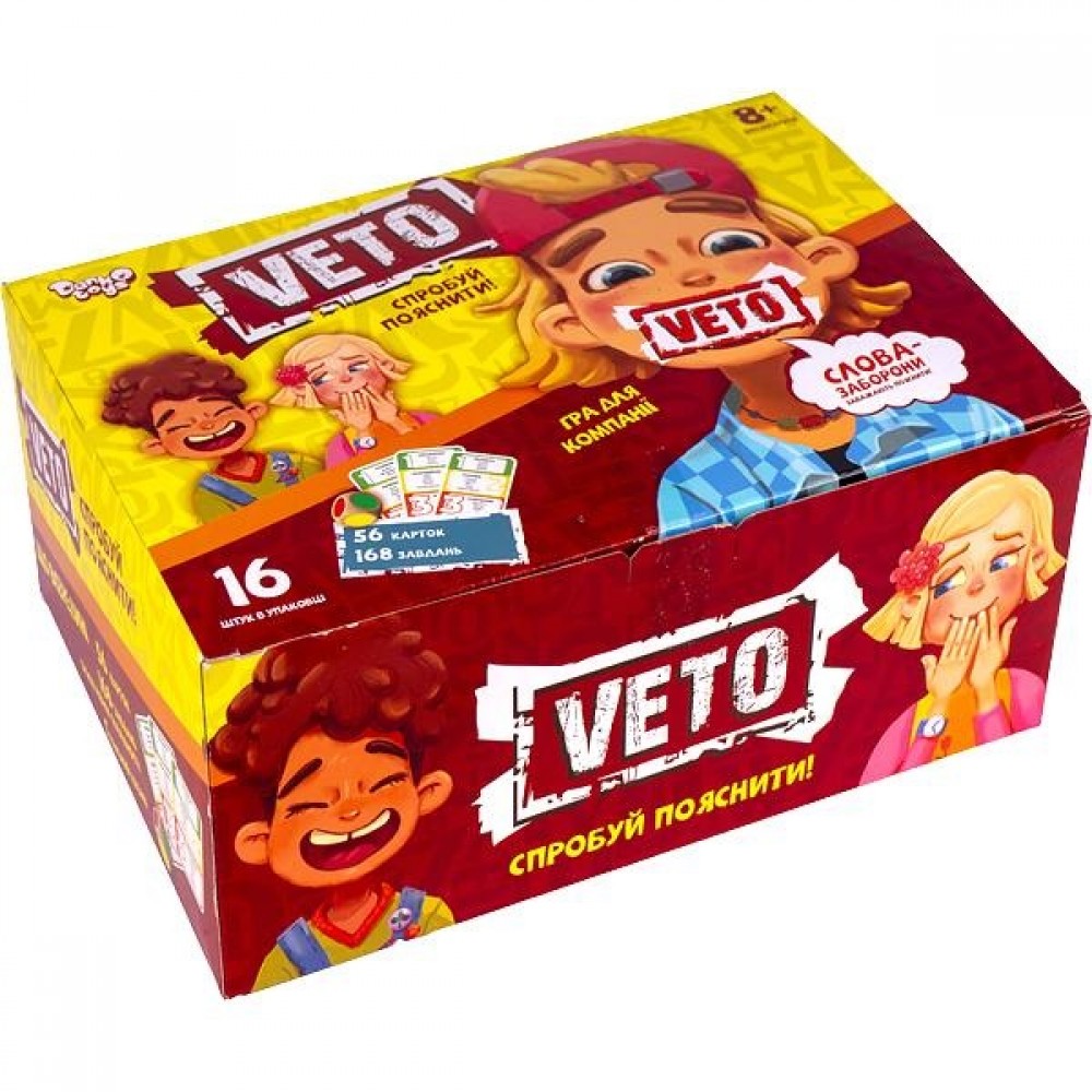 Гра карткова  VETO міні розважальна від 4 гравців 9х13.5х12.5 см TM Danko Toys  (1/10)