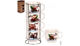 Чашки на підставці новорічні  Merry Christmas  5предметів в наборі 180мл R34148