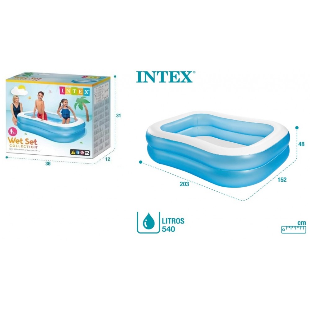 Басейн INTEX надувний 57180  540л.  в коробці р.203х152х48 см