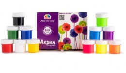 Фарба акрилова  12 кольорів ТМ ГАММА арт 400506  Творчість  матова та флуоресцентна 10мл