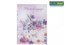 Блокнот А6 BUROMAX  64арк. 24614101-26 лінія  тв. обкл.  FLOWERS LANGUAGE  бузкова (1/20)