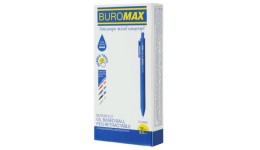Ручка масляна BUROMAX 8363-01 синя  0 5мм  Rubber Touch ( 12 шт. в упаковці)