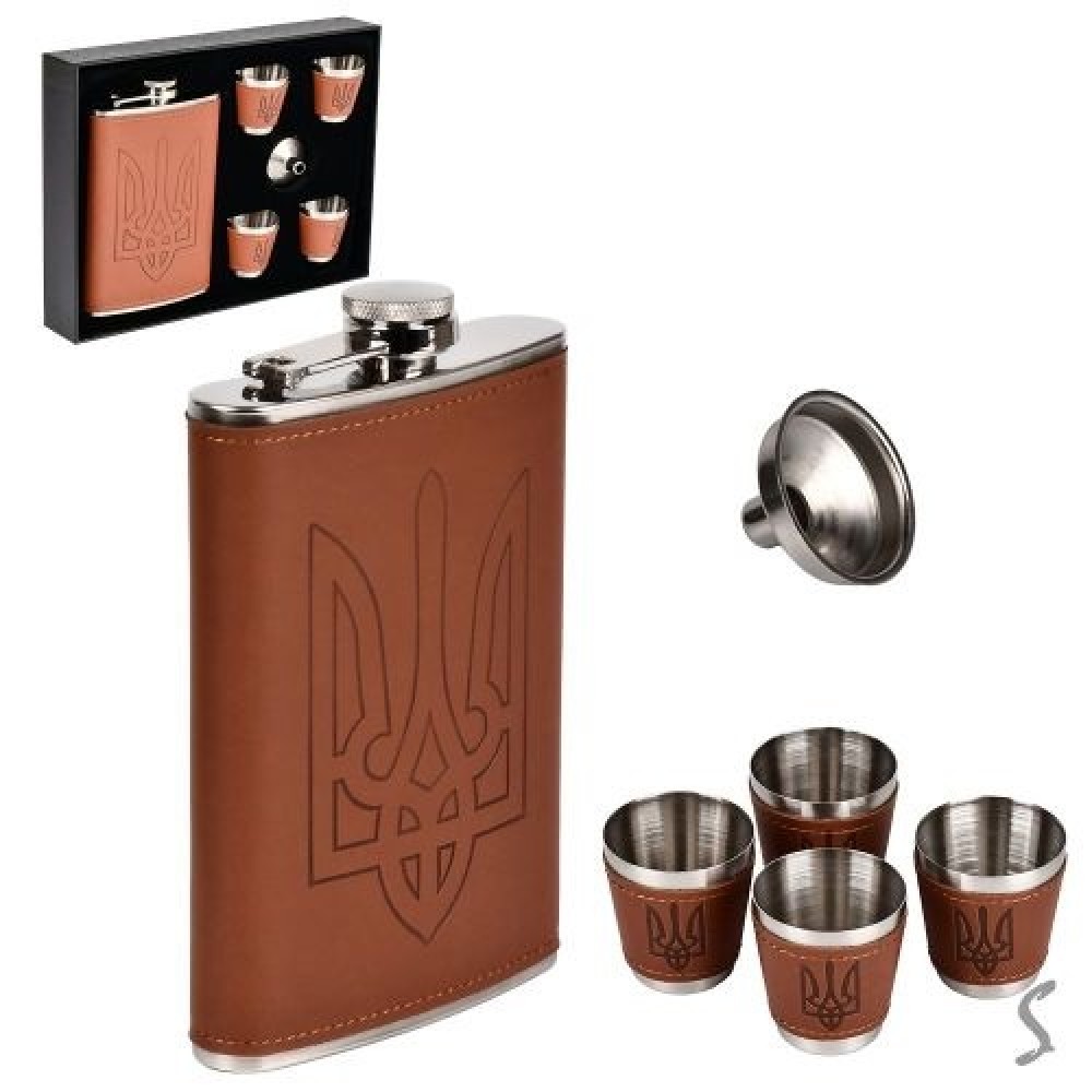 Сувенірний набір (фляга  4 чарки) 260мл 24*18*4см R86713 подарункова коробка