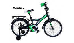 Велосипед 2-х колісний 18 MENFIS  чоний з зеленим з багажником